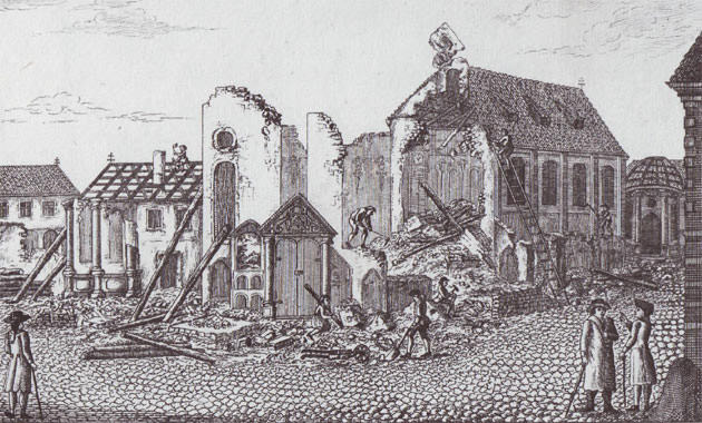 Abbruch des   Fransikanerklosters