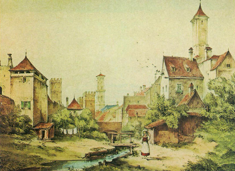 Stadtgraben mit Blick auf das Karlstor