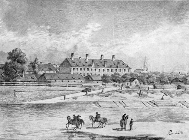 Die Isarkaserne auf der Kohleninsel