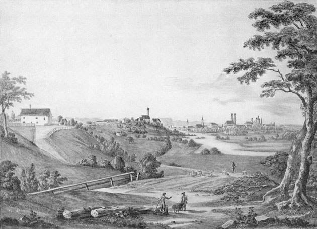 Stadtansicht auf München und Bogenhausen