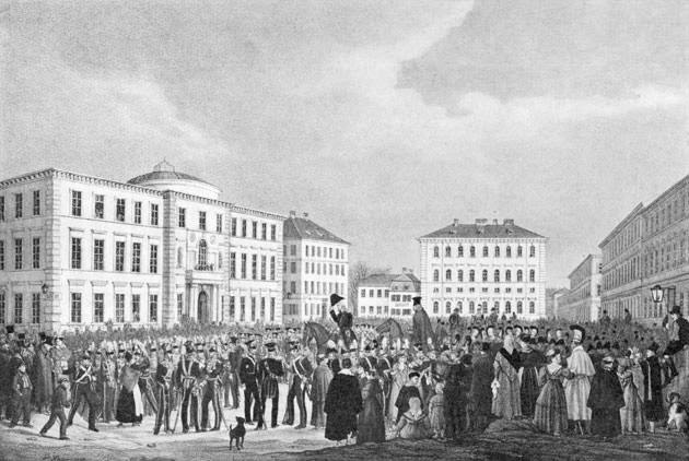 Wittelsbacherplatz um 1833
