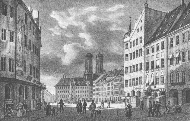 Der Schrannenplatz vom Rathaus aus
