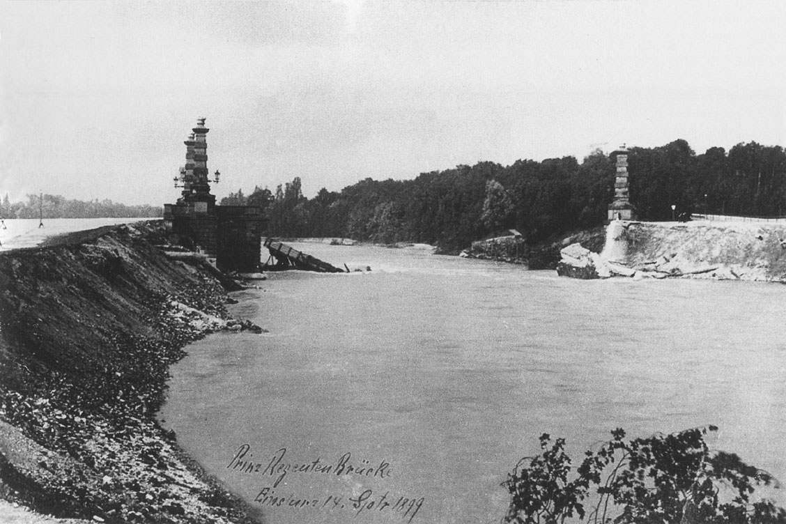 Eingestürzte Prinzregentenbrücke