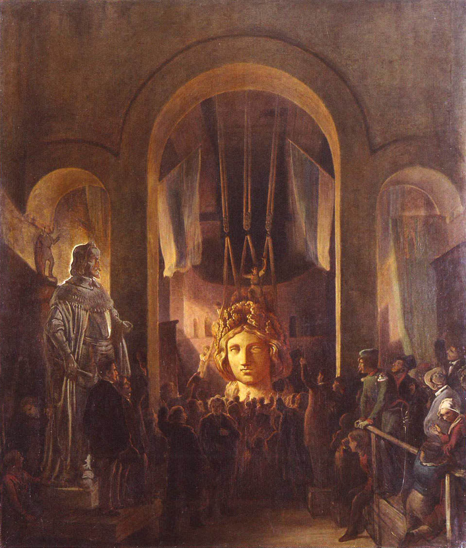 Vorstellung des Bavariakopfes vor König Ludwig