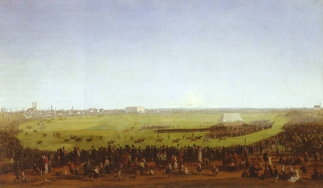 Das erste Pferderennen auf der Theresienwiese zu Münche