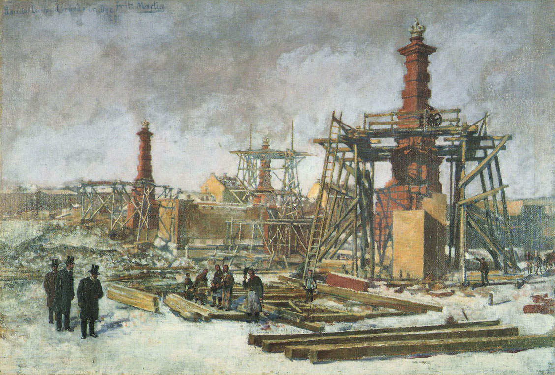 Bau der   Luitpoldbrücke