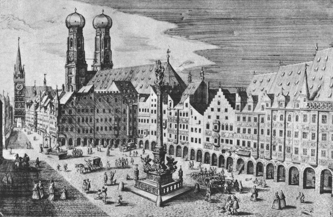 Marienplatz mit Mariensäule