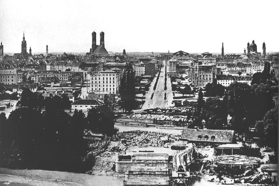 Maximiliansbrücke im Bau