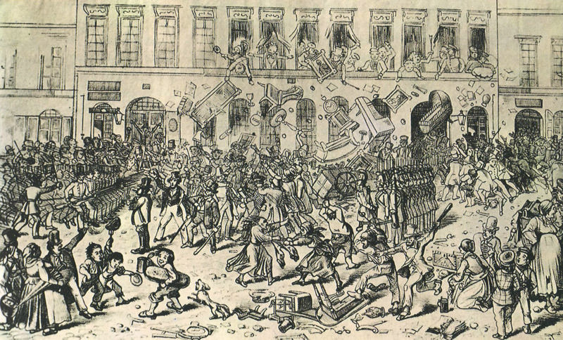 Krawall wegen 

einer Bierpreiserhöhung