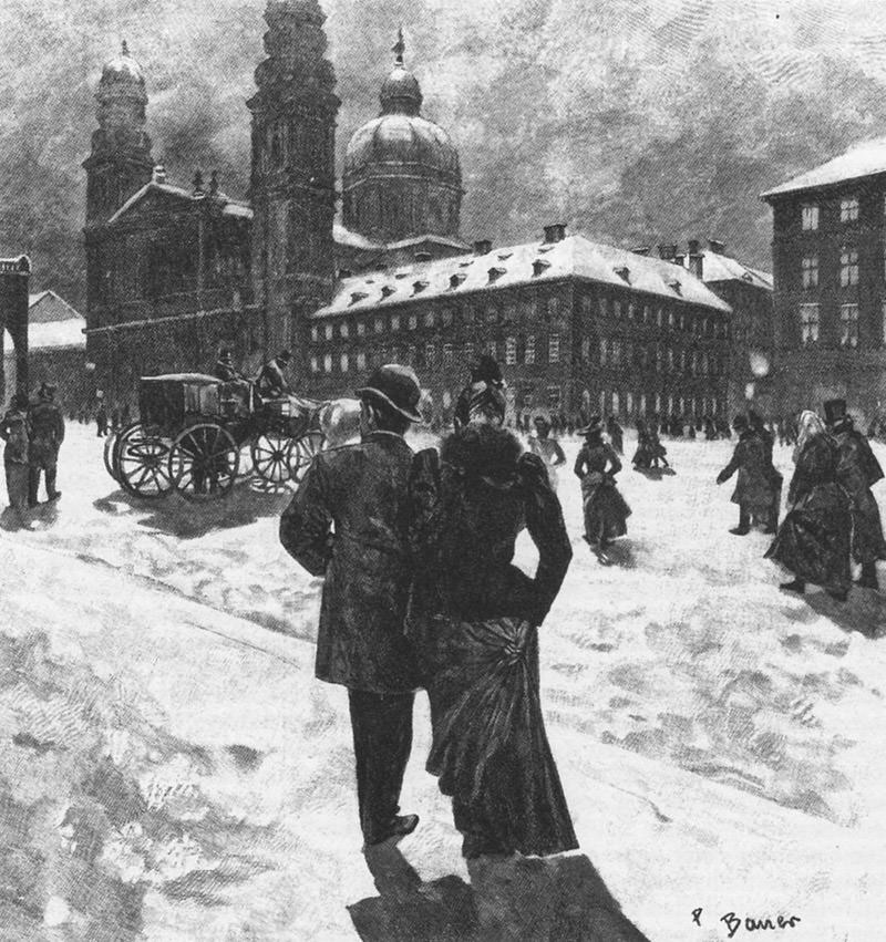 Winterlicher Odeonsplatz