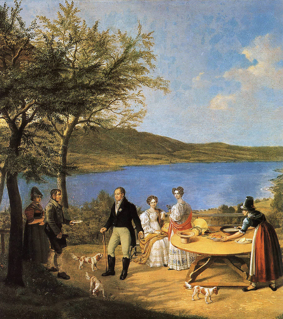 König Max I. Joseph mit zwei Töchtern