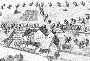  – Leprosenheim in Schwabing mit der Nikolai-Kirche