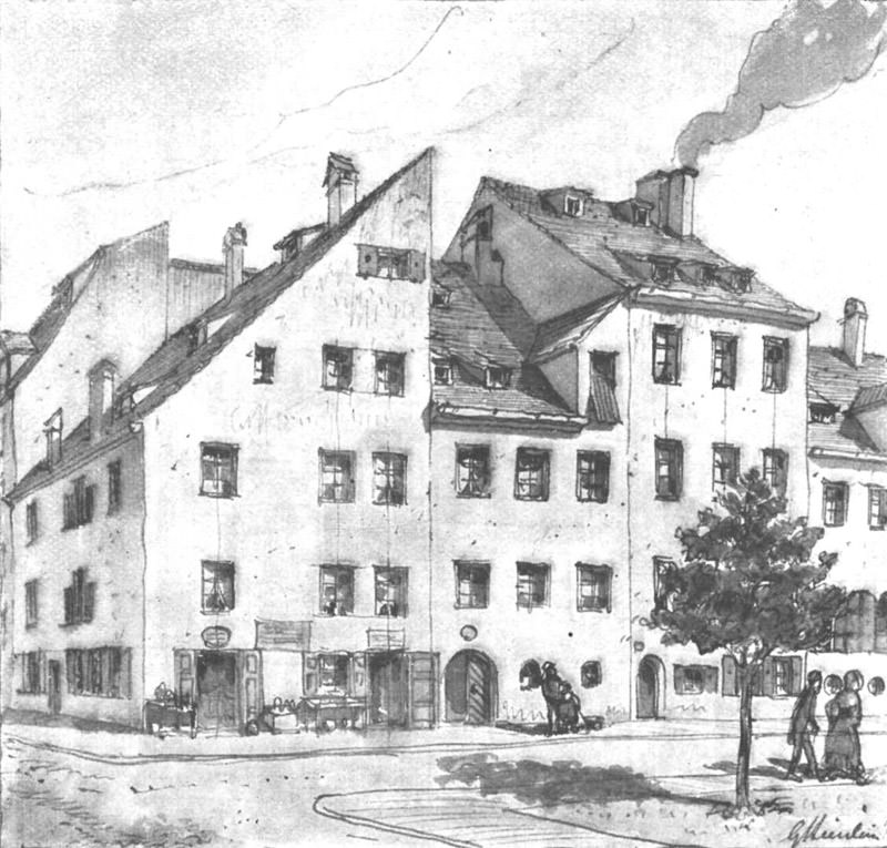 Häusergruppe Ecke Schmid- und Raspstraße