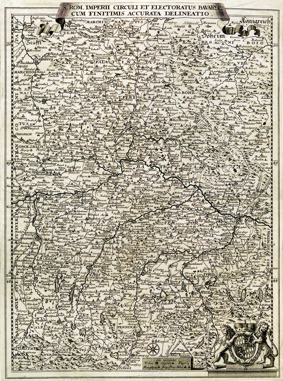 Karte des bayerischen Reichskreises