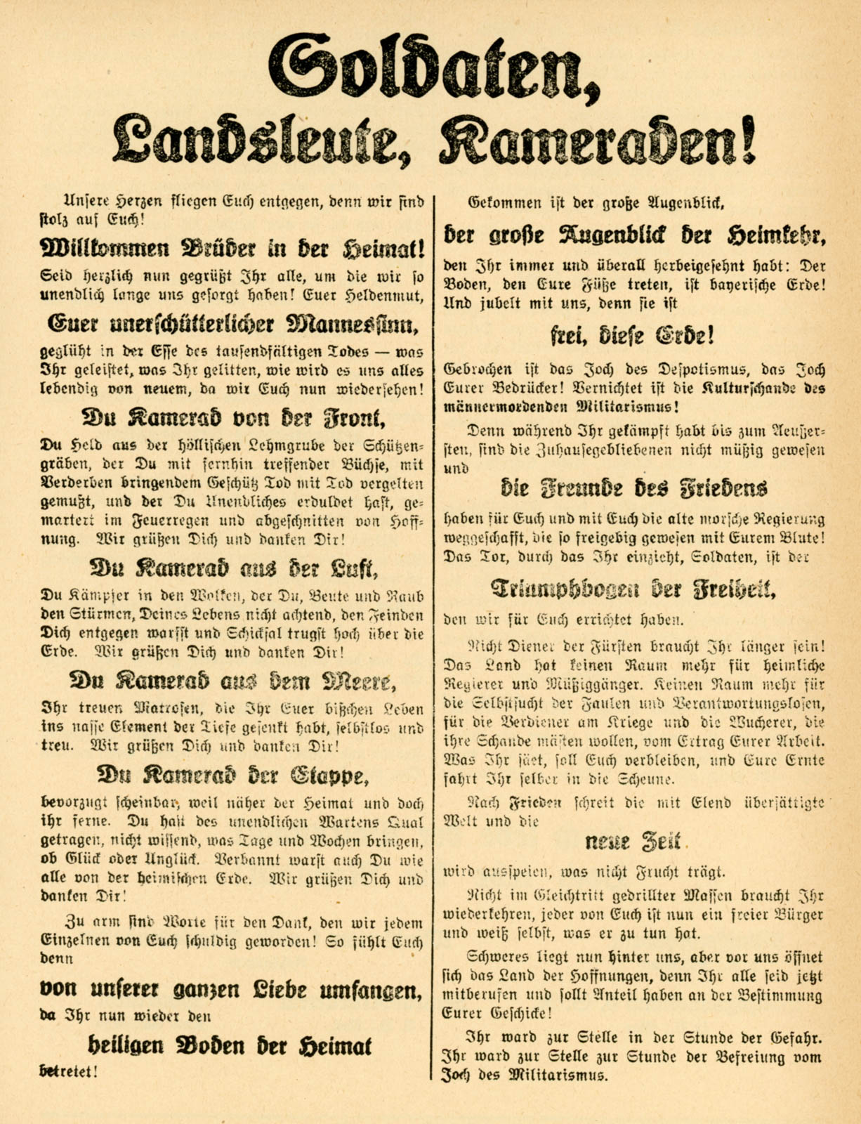 Soldaten Landsleute, Kameraden