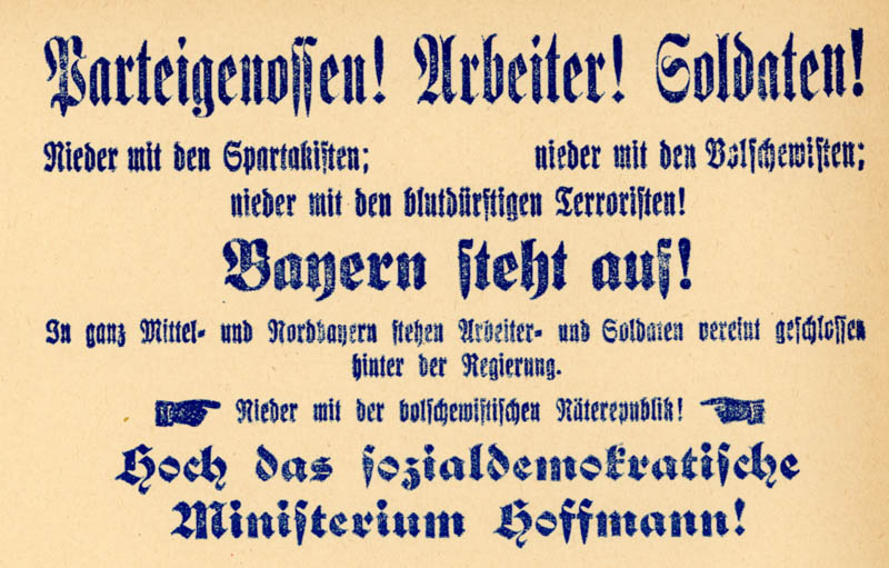 Parteigenossen! Arbeiter! Soldaten!