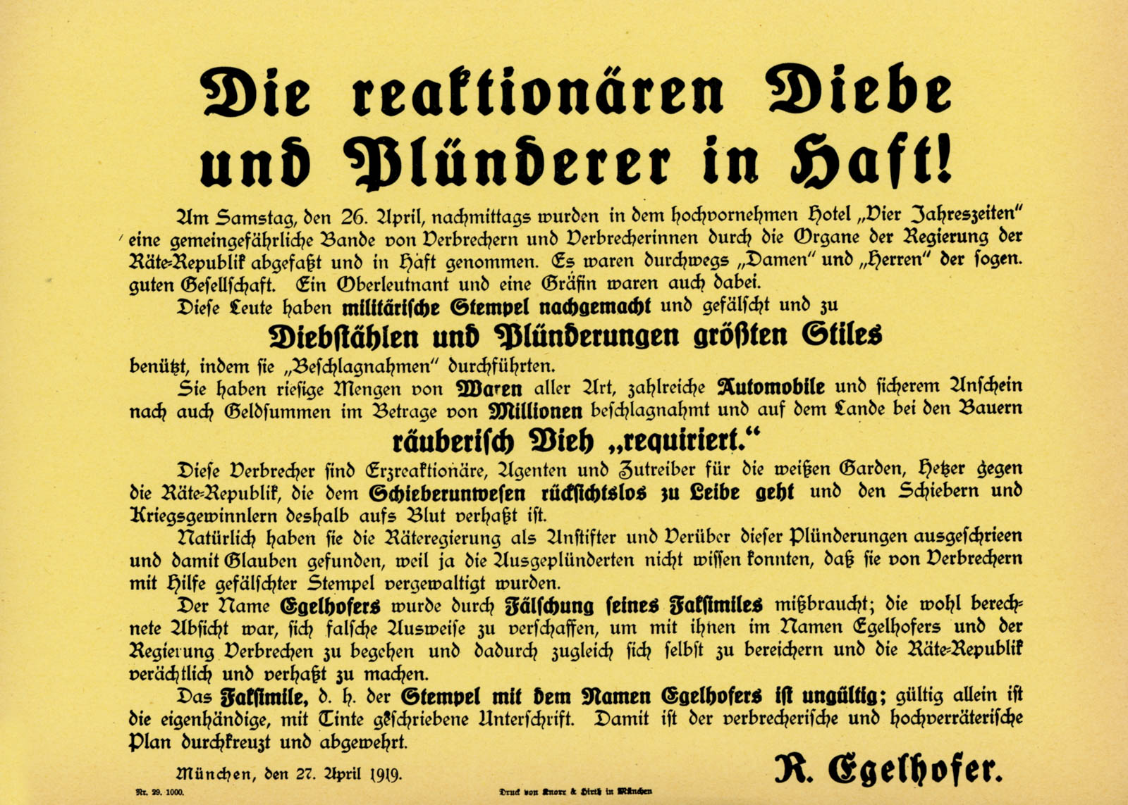 Die reaktionären Diebe und Plünderer in Haft!