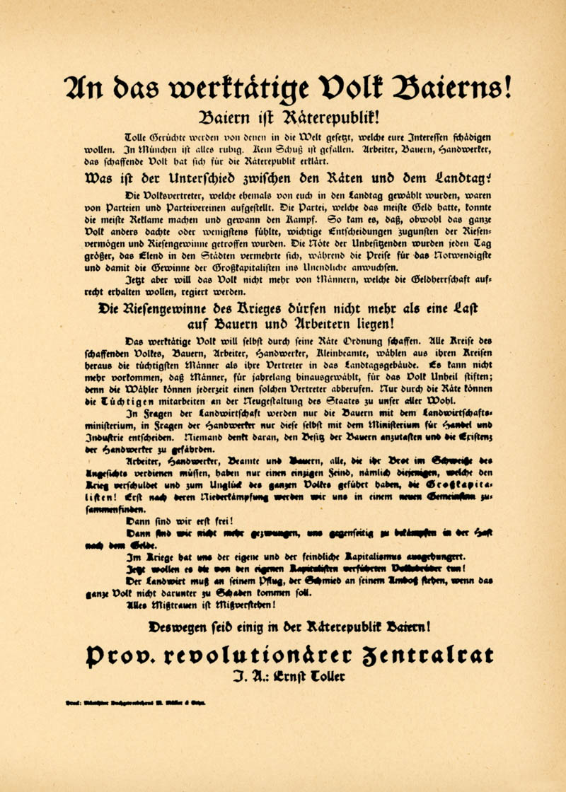 An das werktätige Volk Bayerns!