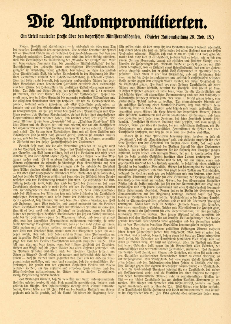 An die Unkompromittierten.