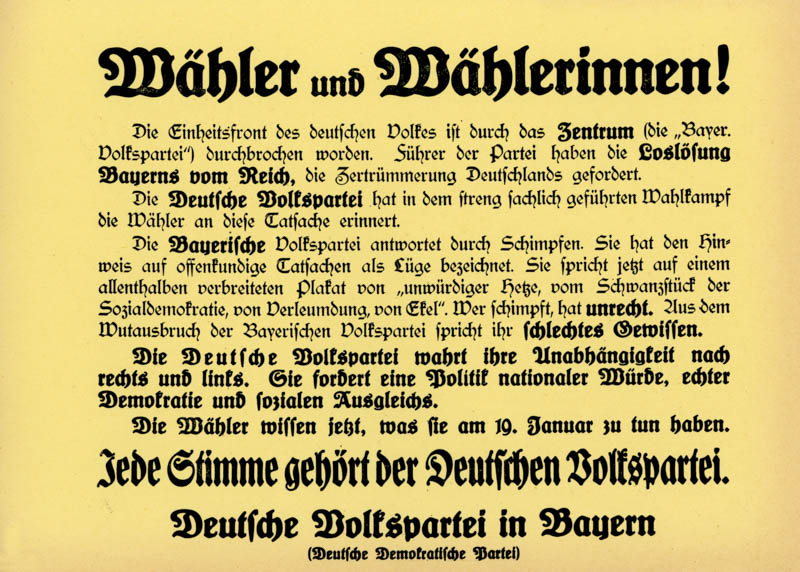 Wähler und Wählerinnen!