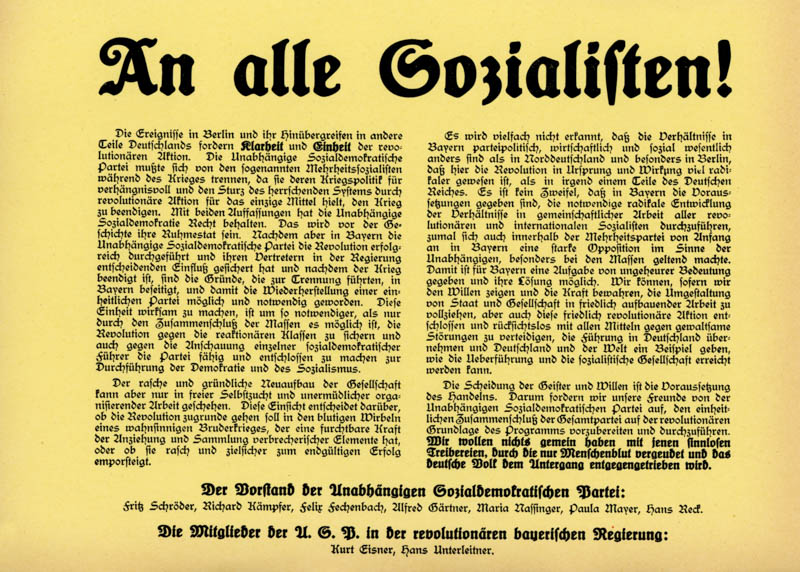 An alle Sozialisten!