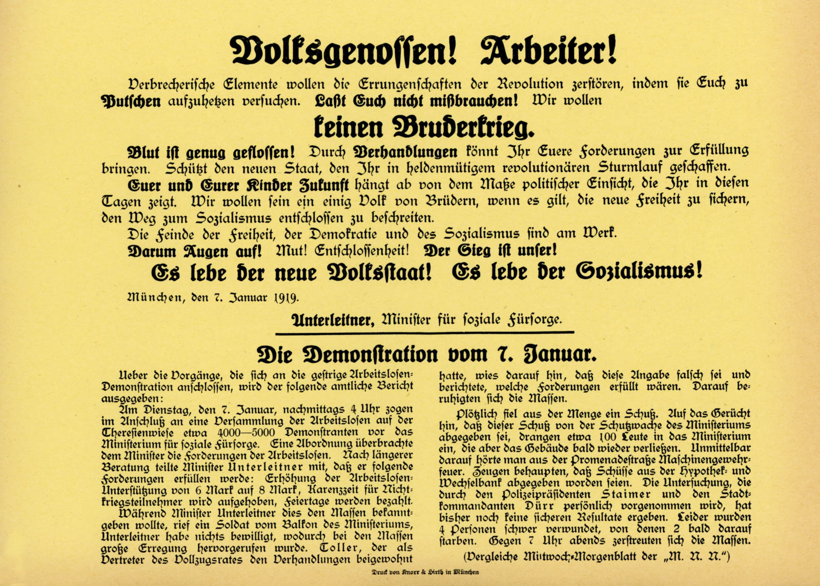 Volksgenossen! Arbeiter!