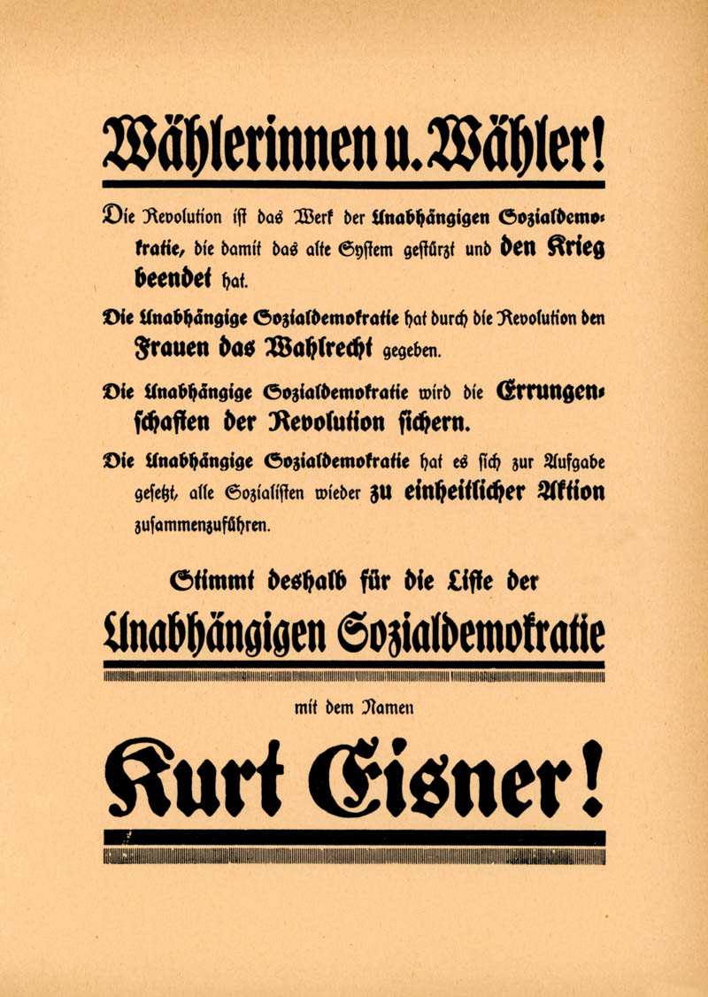 Wählerinnen u. Wähler!