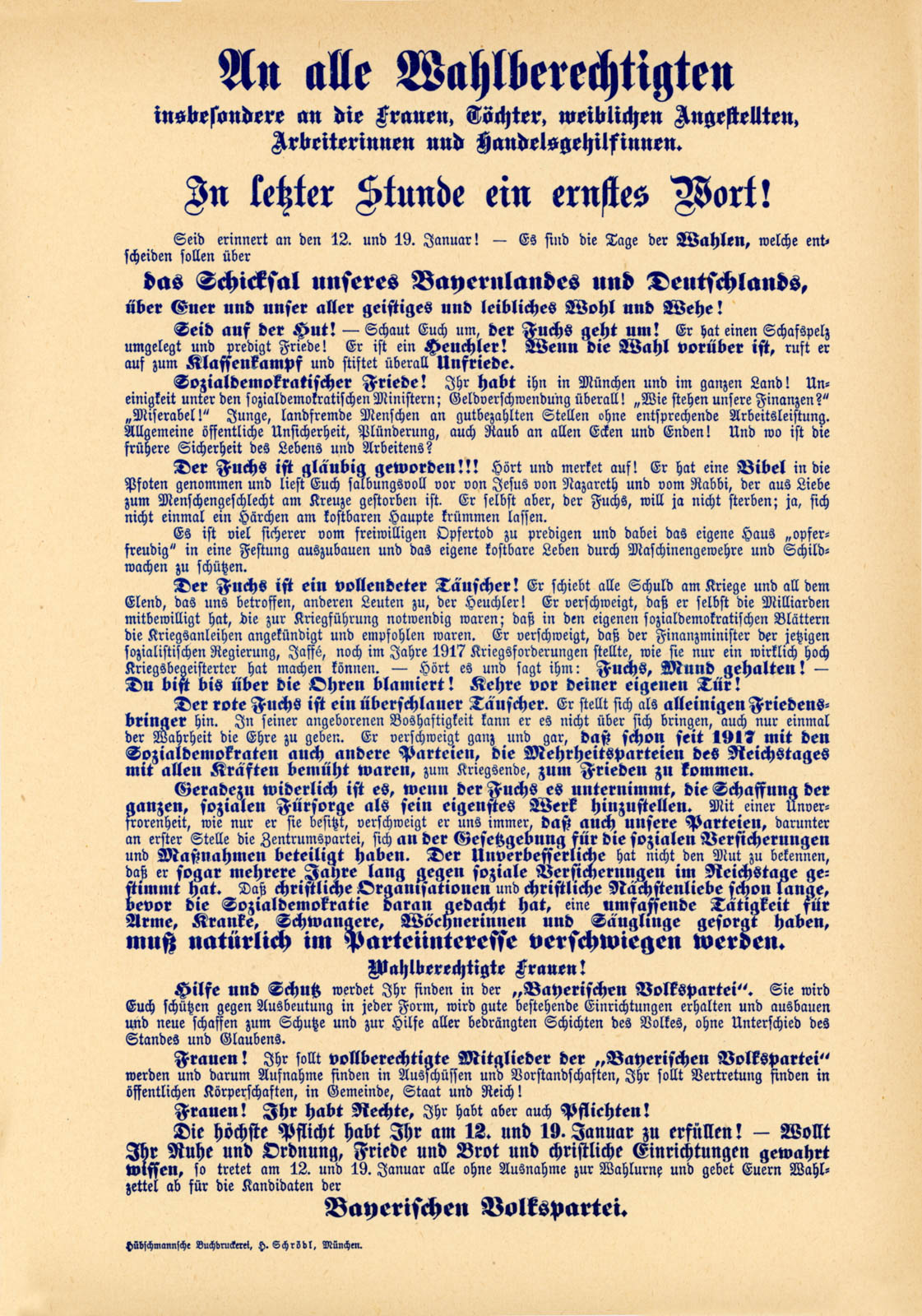 An alle Wahlberechtigten