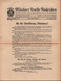  - An die Bevölkerung Münchens!