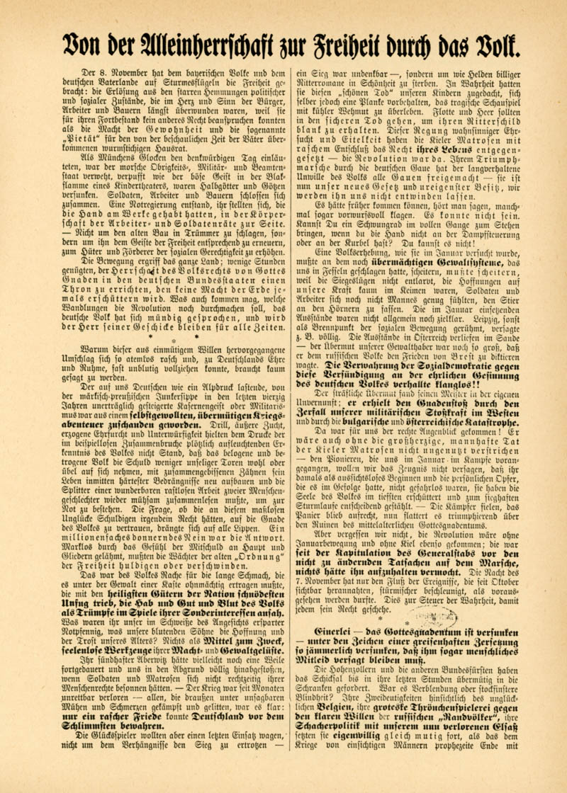 Von der Alleinherrschaft zur Freiheit durch das Volk