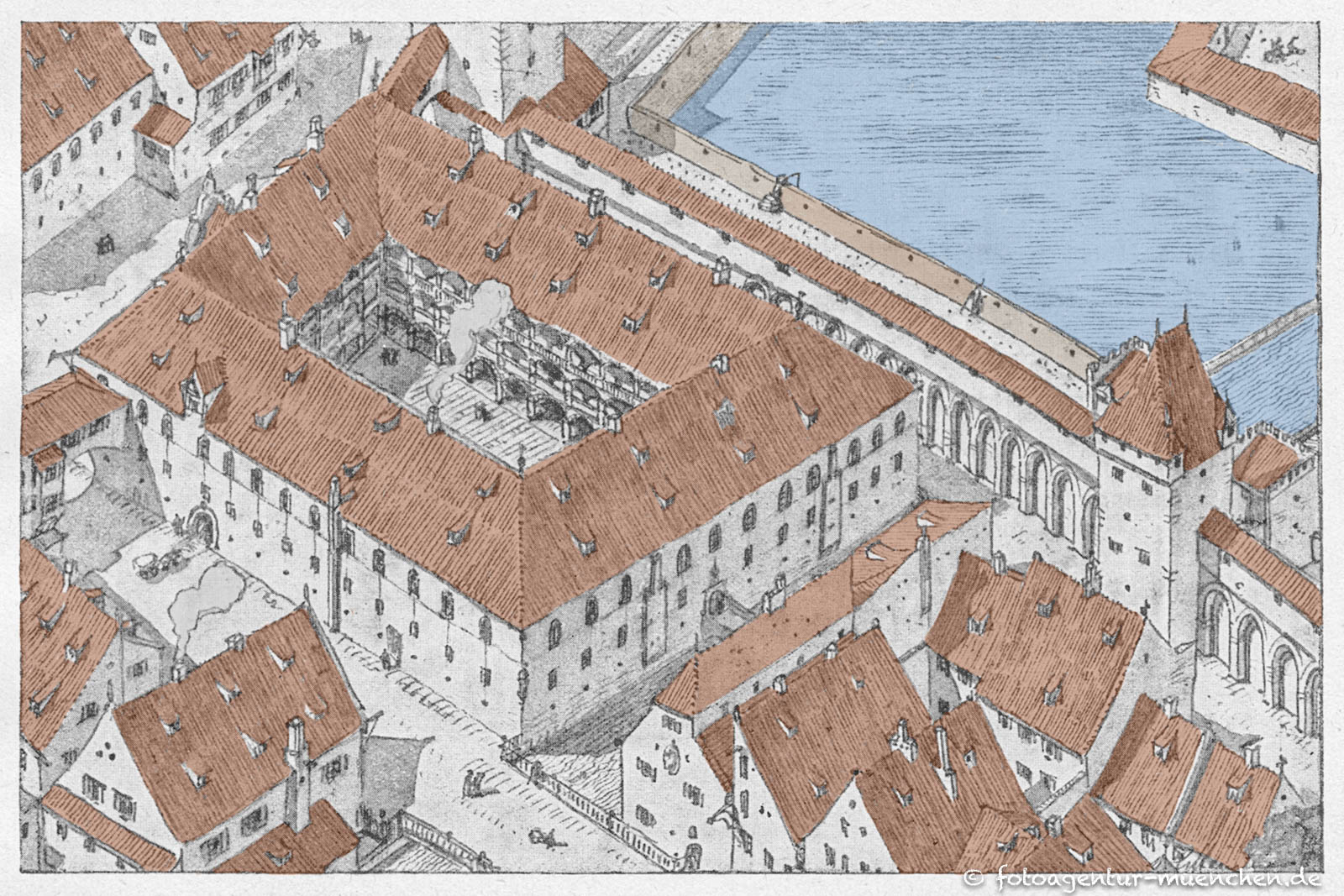 Das Marstallgebäude mit dem Tunierhof