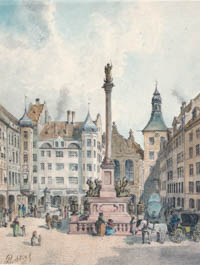 Puschkin Joseph – Marienplatz von der Ostseite