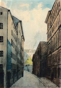 Puschkin Joseph – Die Hotterstraße, deren Eingang vom Färbergraben aus