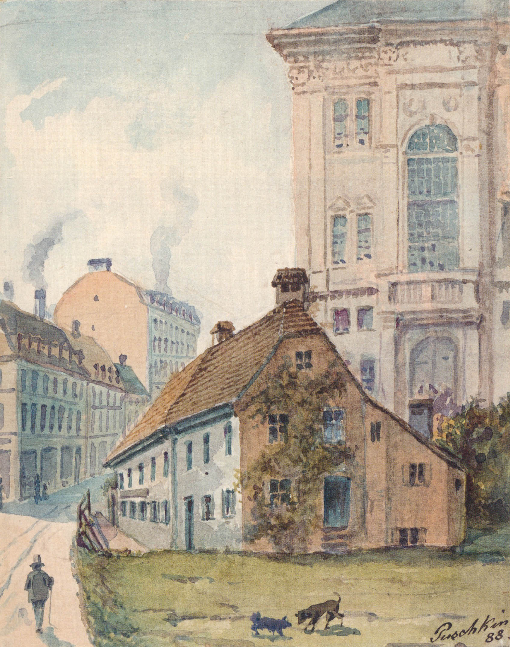 Das Stufflerbad an der Südseite des Schulhauses an der Blumenstraße