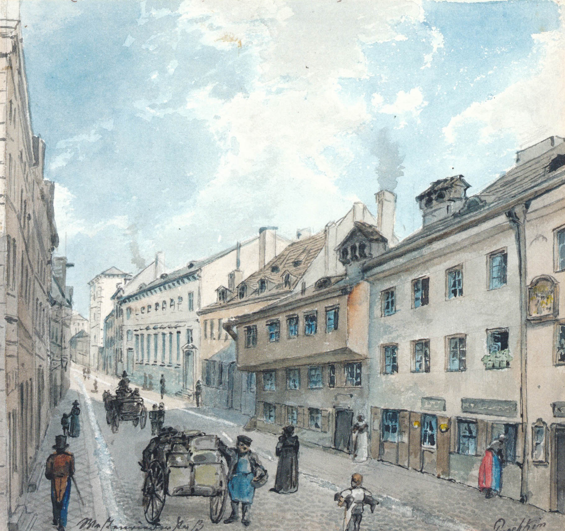 Die Westenriederstraße mit Synagoge