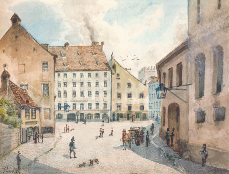 Das Platzl von der Orlandostraße aus