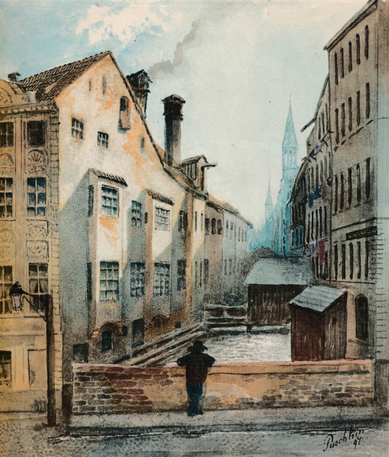 Auf der Brücke des Pfisterbaches