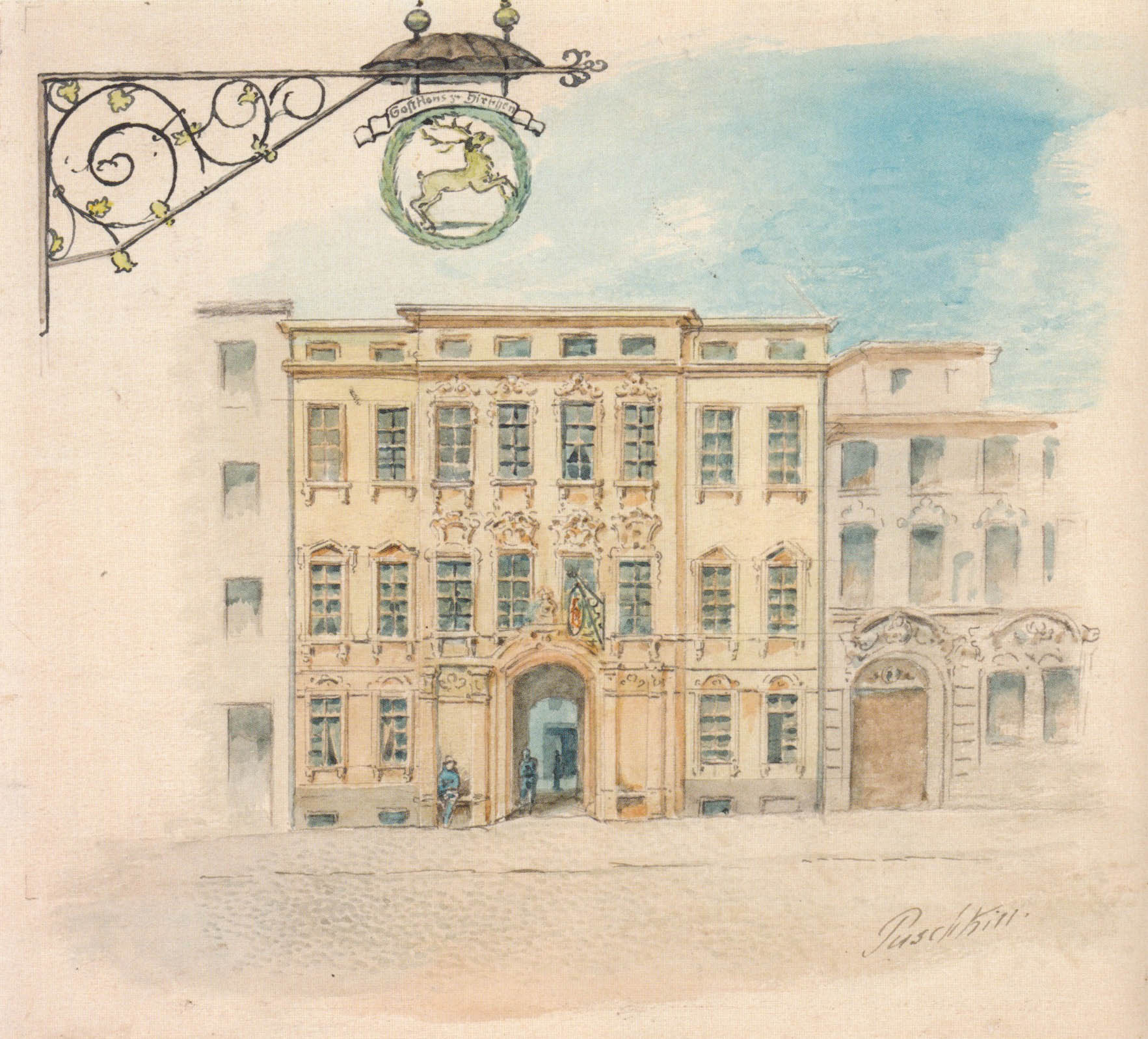 Der einstmalige Gasthof »zum Goldenen Hirsch«