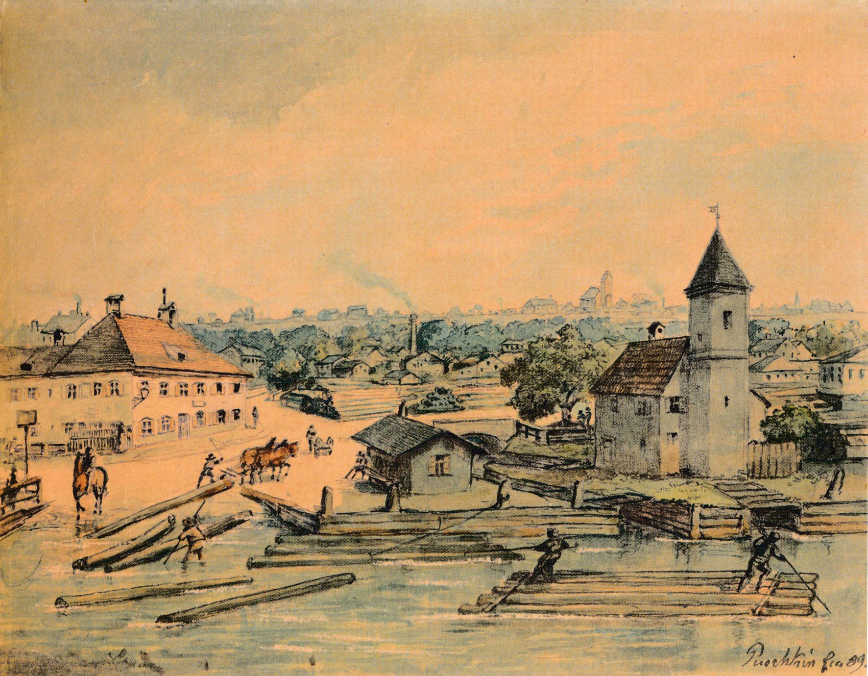 Der Wasserturm an der oberen Lände