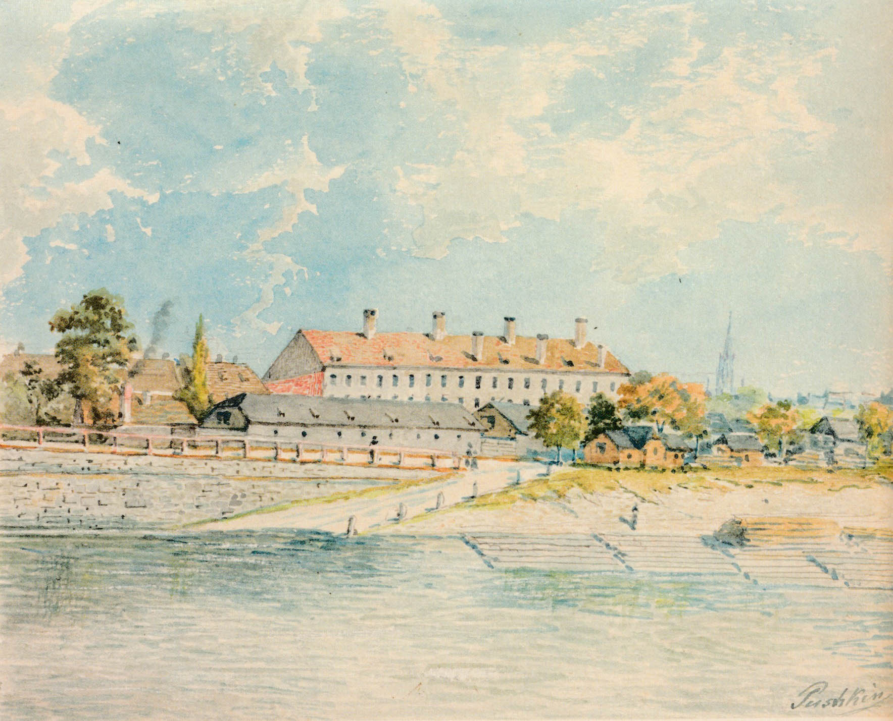 Die Kavallerie-Kaserne auf der Kohleninsel