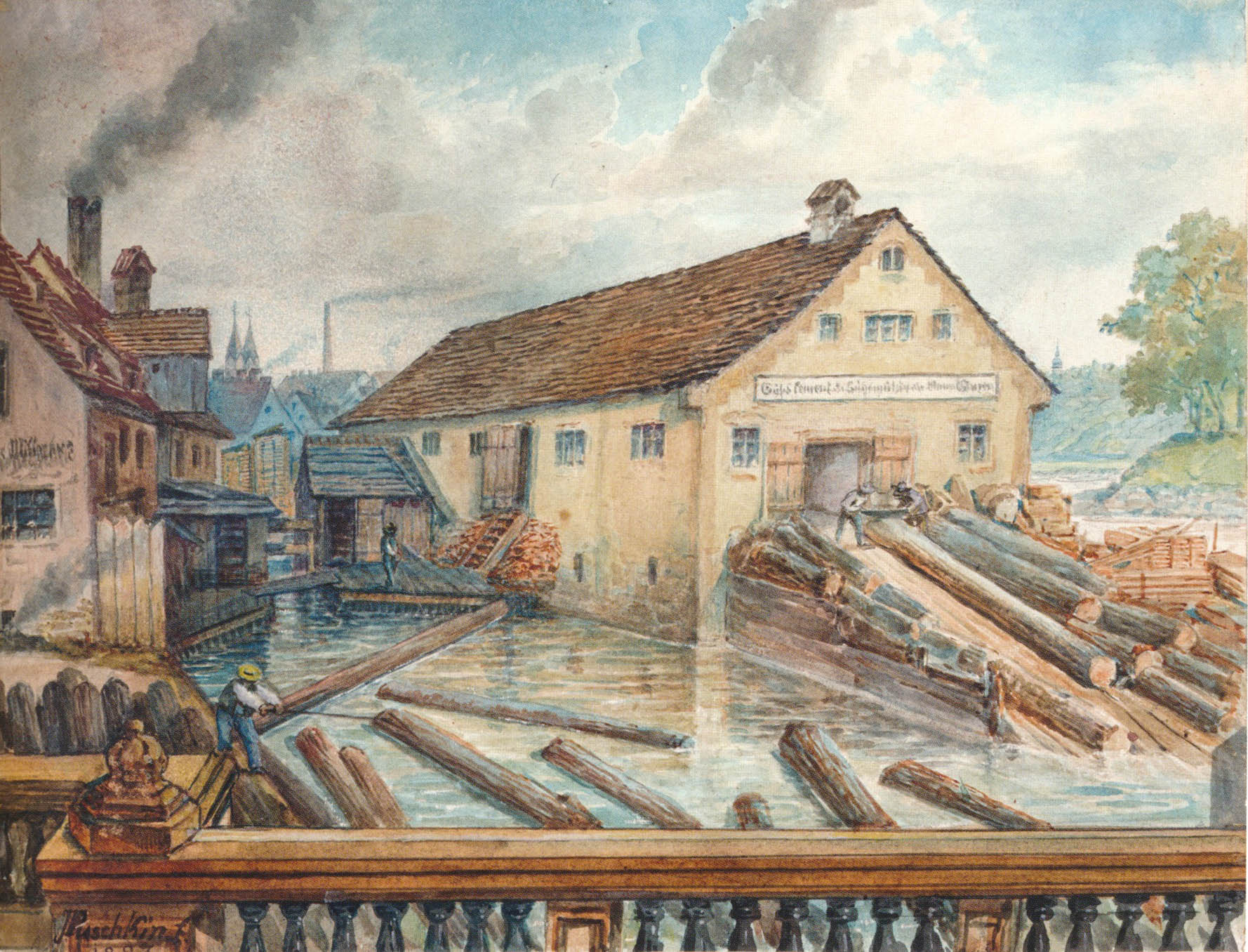 Die Klarermühle an der Maximiliansbrücke