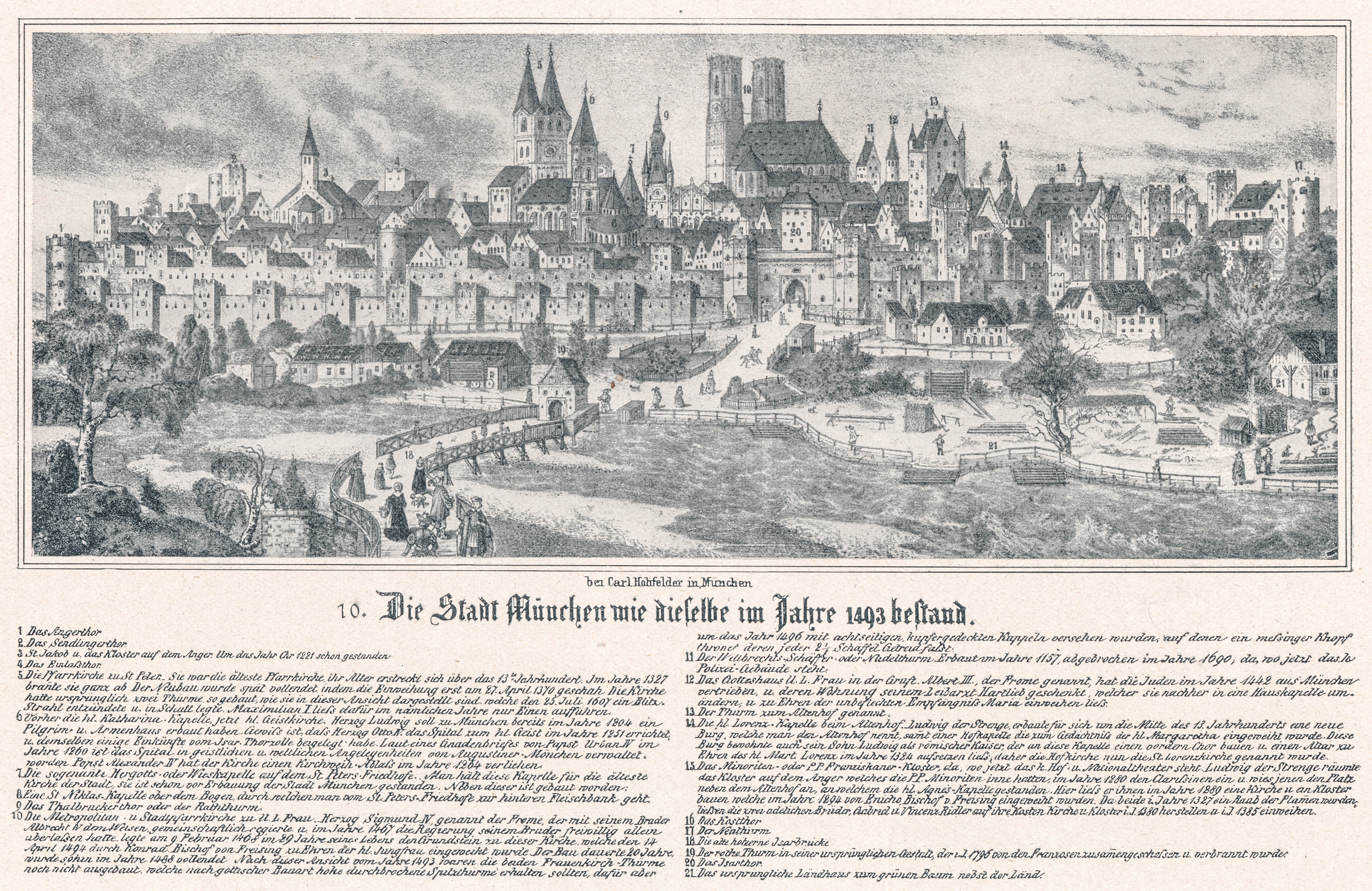 Die Stadt München wie dieselbe im Jahre 1493 bestand