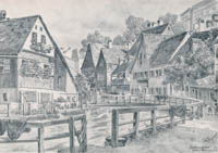 Ruppert Otto von - Quellengasse in der Au gegen Norden