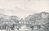  – Fronleichnamsprozession in der Ludwigstraße am 6. Juni 1839
