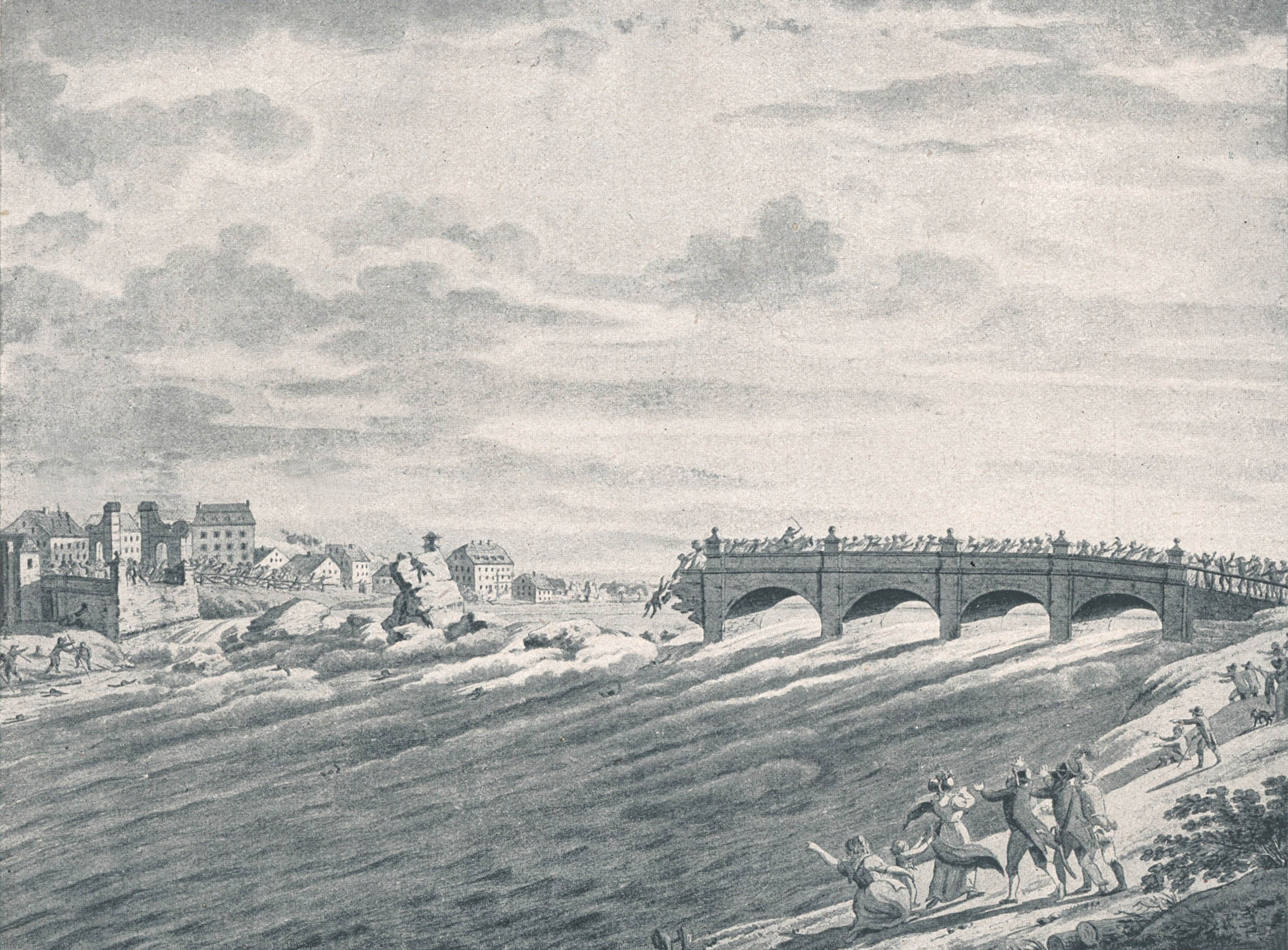 Einsturz der Isarbrücke am 13.9.1813