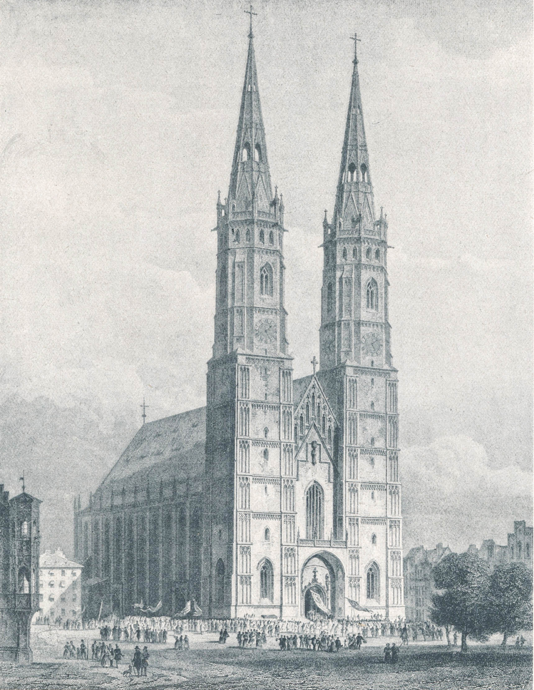 Projekt zum Ausbau der Frauentürme 1857