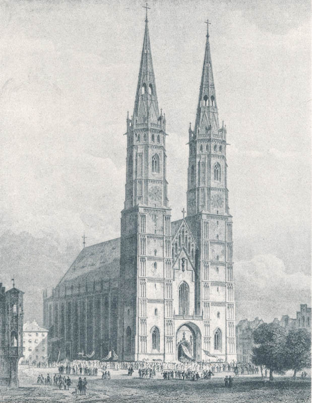 Projekt zum Ausbau der Frauentürme 1857