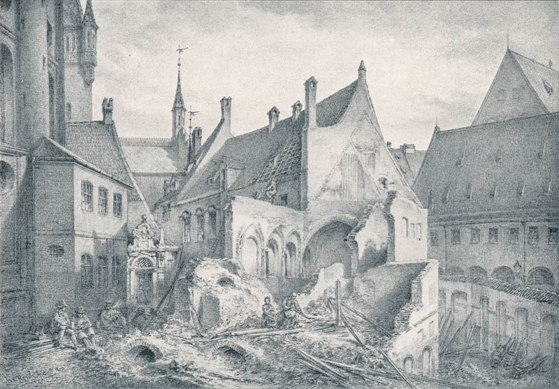 Wieskapelle während des Abbruches