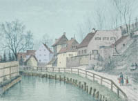 Burkhardt Heinrich – Häusergruppe am Giesinger Berg 1880