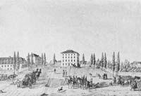 Bollinger Ferdinand – Der Karlsplatz in München gegen Westen ca. 1810